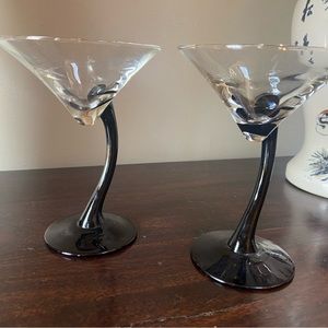 Libbey Bravura swervy martini glasses
